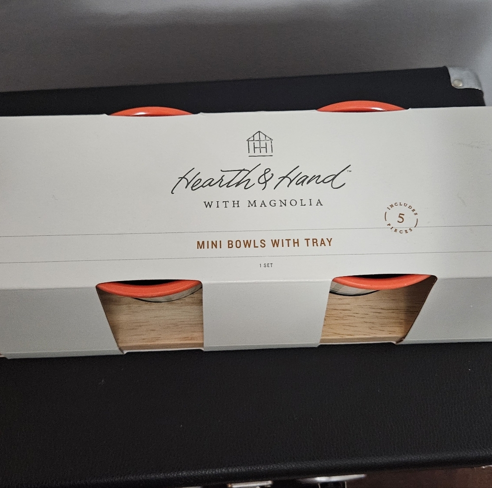 Hearth & Hand Orange Mini Bowls with Tray
